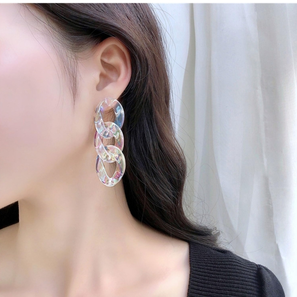 Chunky Acrylic Chain Earrings - Picture 5 of 5